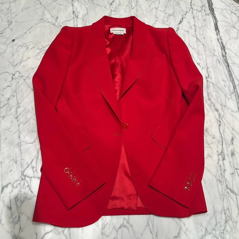 McQueen Alexander McQueen Leaf Crepe Jacket